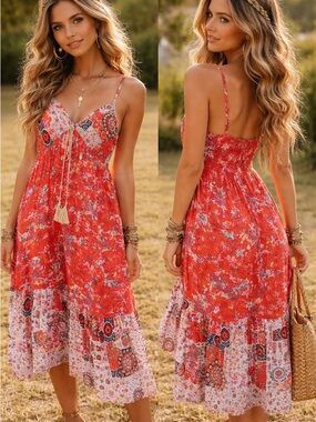 Made In Italy Festival Boho Paisley Maxi Dress Size S NWT